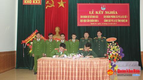 Kho KX3 (Cục Hậu cần Quân khu) kết nghĩa với Phòng Cảnh sát PC&CC số 1 tỉnh Nghệ An