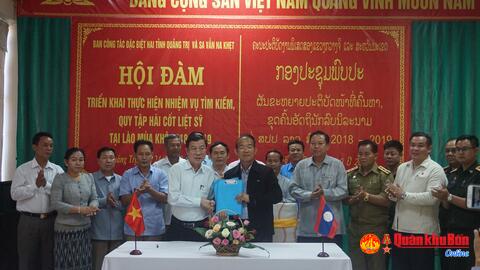 Ban Công tác đặc biệt tỉnh Quảng Trị và Sa Vẳn Na Khẹt (Lào): Hội đàm triển khai nhiệm vụ tìm kiếm, quy tập hài cốt liệt sỹ ở Lào mùa khô 2018 - 2019.