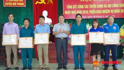 Huyện Quế Phong (Nghệ An): Tổng kết công tác tuyển chọn, gọi công dân nhập ngũ năm 2018
