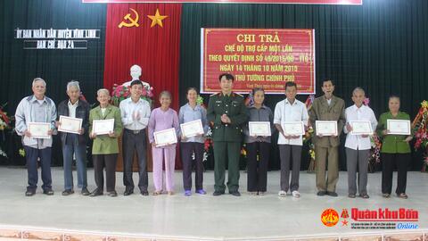 Ban Chỉ đạo 24 huyện Vĩnh Linh (Quảng Trị): Chi trả chế độ theo Quyết định 49 của Thủ tướng Chính phủ
