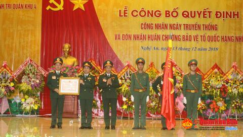 Cục Chính trị Quân khu 4: Lễ công bố quyết định công nhận Ngày truyền thống và đón nhận Huân chương Bảo vệ Tổ quốc hạng Nhì