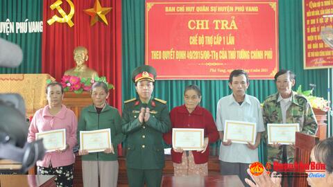 Huyện Phú Vang (Thừa Thiên Huế): Chi trả trợ cấp một lần cho các đối tượng theo Quyết định 49
