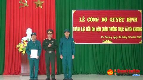 Thanh Hóa: Công bố Quyết định thành lập Tiểu đội Dân quân Thường trực xã Yên Khương