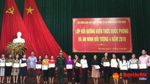 Huyện Phú Vang (Thừa Thiên Huế): Bồi dưỡng kiến thức quốc phòng, an ninh cho 300 học viên đối tượng 4