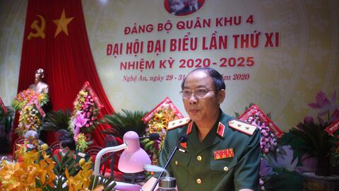 Trung tướng Trần Võ Dũng, Chính ủy Quân khu 4 tái cử chức vụ Bí thư Đảng ủy Quân khu 4 nhiệm kỳ 2020-2025 với số phiếu tín nhiệm 100%
