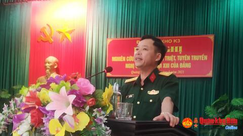 Đảng ủy Kho K3 học tập, quán triệt, triển khai thực hiện Nghị quyết Đại hội XIII của Đảng