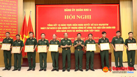 Đảng ủy Quân khu 4 lãnh đạo thực hiện tốt công tác Hậu cần Quân đội