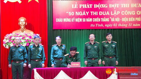 Bộ CHQS tỉnh Hà Tĩnh phát động thi đua kỷ niệm 50 năm Chiến thắng “Hà Nội - Điện Biên Phủ trên không”
