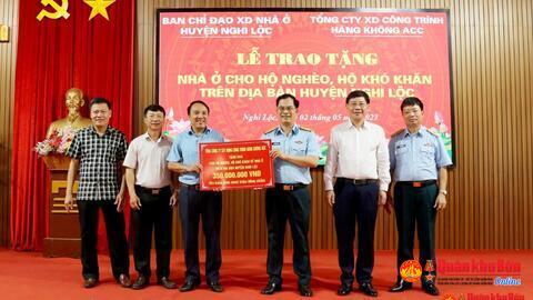 Huyện Nghi Lộc tiếp nhận kinh phí hỗ trợ xây nhà ở tặng hộ nghèo