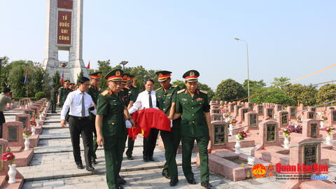 Nghệ An: Tổ chức Lễ truy điệu và an táng 96 hài cốt liệt sỹ Việt Nam hy sinh tại Lào