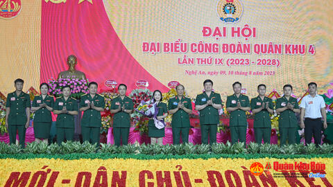 Đại hội đại biểu Công đoàn Quân khu 4 lần thứ IX (2023 - 2028) thành công tốt đẹp