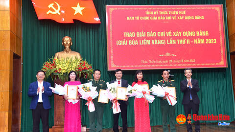 Báo Quân khu 4 giành 2 Giải “Búa liềm vàng” tỉnh Thừa Thiên Huế lần thứ II - năm 2023