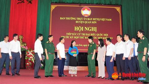 Đại tướng Lương Cường tiếp xúc cử tri huyện Quan Sơn, tỉnh Thanh Hóa