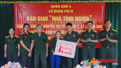 Lữ đoàn Pháo binh 16 bàn giao “Nhà tình nghĩa” tặng thương binh