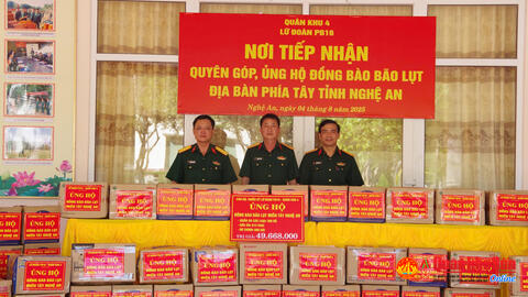 Bộ đội Pháo binh Lữ đoàn 16 hướng về đồng bào vùng lũ