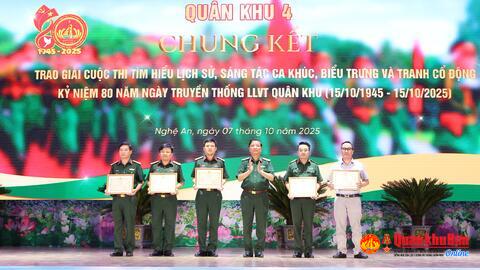 Chung kết, trao giải Cuộc thi Tìm hiểu lịch sử, sáng tác ca khúc, biểu trưng và tranh cổ động kỷ niệm 80 năm Ngày truyền thống Lực lượng vũ trang Quân khu 4