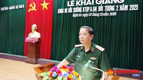Trung tướng Hà Thọ Bình dự khai giảng lớp bồi dưỡng kiến thức quốc phòng và an ninh
