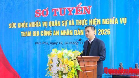 Phường Vinh Phú, tỉnh Nghệ An: Khám sơ tuyển sức khoẻ nghĩa vụ Quân sự và Công an nhân dân năm 2026.