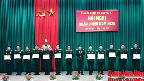 Đảng ủy Kho Kỹ thuật K2, Cục Hậu cần - Kỹ thuật Quân khu 4 lãnh đạo hoàn thành xuất sắc nhiệm vụ năm 2025