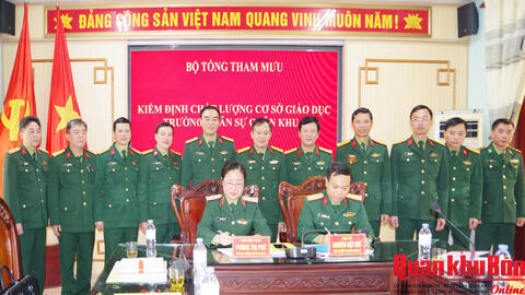 Trường Quân sự Quân khu 4 hoàn thành nội dung kiểm định chất lượng cơ sở giáo dục của Bộ Tổng Tham mưu