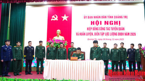 Tỉnh Quảng Trị: Hiệp đồng công tác tuyển quân và huấn luyện, diễn tập lực lượng dự bị động viên năm 2026