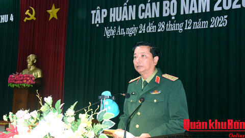 Quân khu 4 khai mạc tập huấn cán bộ năm 2026