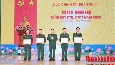 Quân khu 4 tổng kết công tác Đảng, công tác chính trị năm 2025