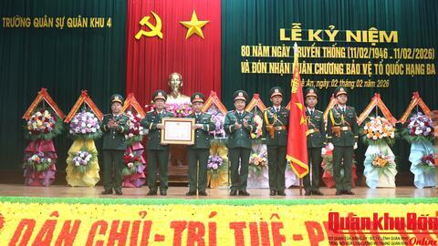Trường Quân sự Quân khu 4 kỷ niệm 80 năm Ngày truyền thống và đón nhận Huân chương Bảo vệ Tổ quốc hạng Ba