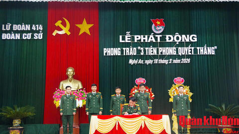 Đoàn cơ sở Lữ đoàn Công binh 414 (Quân khu 4): Phát động phong trào “3 Tiên phong quyết thắng”