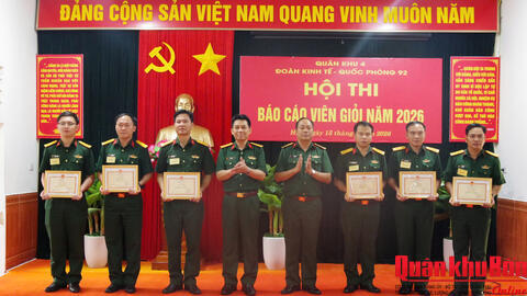 Đoàn Kinh tế - Quốc phòng 92 tổ chức Hội thi Báo cáo viên giỏi năm 2026