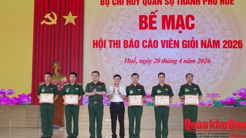 Bộ Chỉ huy Quân sự thành phố Huế tổ chức thành công Hội thi báo cáo viên giỏi năm 2026