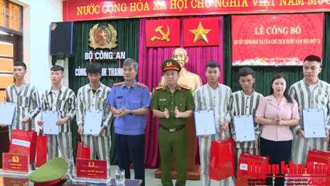 Thanh Hóa: Công bố, trao quyết định giảm án cho phạm nhân dịp 30/4