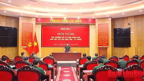 Thiếu tướng Hoàng Duy Chiến làm việc với Cục Hậu cần – Kỹ thuật Quân khu 4
