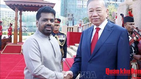 Lễ đón Tổng Bí thư, Chủ tịch nước Tô Lâm thăm cấp Nhà nước tới Sri Lanka