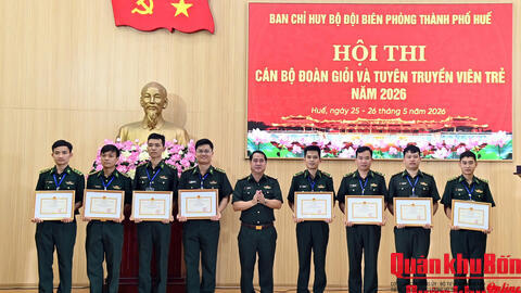 Bộ đội Biên phòng thành phố Huế: Hội thi Cán bộ Đoàn giỏi và Tuyên truyền viên trẻ