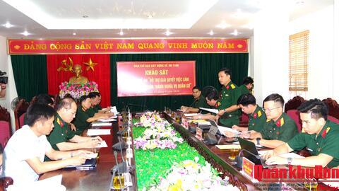 Khảo sát xây dựng Đề án “Hỗ trợ giải quyết việc làm cho thanh niên hoàn thành nghĩa vụ quân sự” tại Nghệ An.