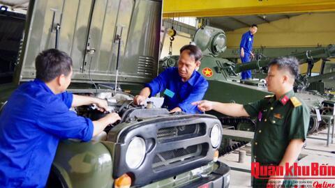 Lữ đoàn Tăng – Thiết giáp 206 (Quân khu 4) tổ chức kiểm tra trình độ, kỹ năng nghề