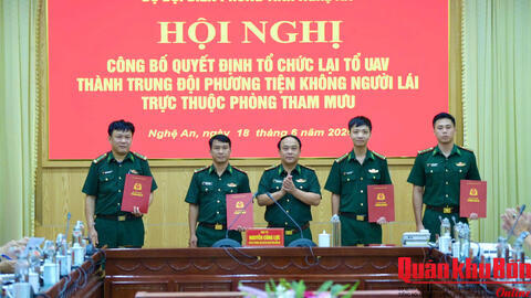 Bộ đội Biên phòng Nghệ An công bố quyết định thành lập Trung đội phương tiện không người lái