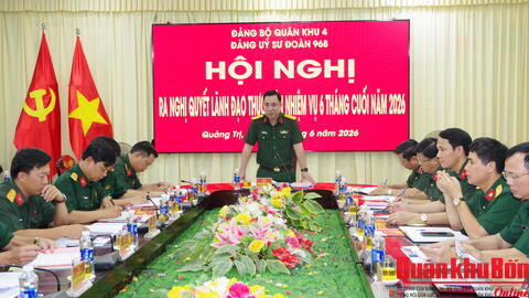 Trung tướng Hà Thọ Bình, Tư lệnh Quân khu dự, chỉ đạo Hội nghị Đảng ủy Đảng ủy Sư đoàn 968.