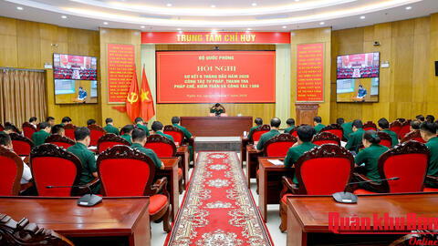 Bộ Quốc phòng: Hội nghị sơ kết 6 tháng đầu năm 2026 công tác tư pháp, thanh tra, pháp chế, kiểm toán và công tác 1389