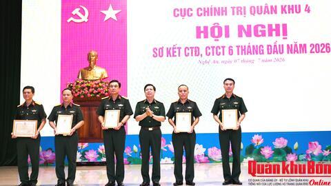 Quân khu 4: Sơ kết công tác Đảng, công tác chính trị 6 tháng đầu năm 2026
