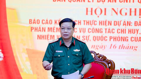 Quân khu 4 triển khai thực hiện dự án trang thiết bị, phần mềm phục vụ nhiệm vụ quân sự, quốc phòng