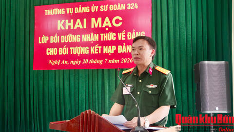 Đảng ủy Sư đoàn 324, Quân khu 4 khai mạc lớp bồi dưỡng nhận thức về đảng năm 2026