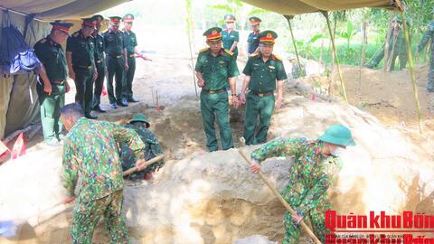 Bộ Chỉ huy Quân sự tỉnh Quảng Trị kiểm tra công tác tìm kiếm, quy tập hài cốt liệt sĩ tại khu vực Câu Nhi