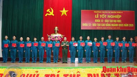 Trường Quân sự Quân khu 4: Bế giảng, trao bằng tốt nghiệp cho học viên ngành Quân sự cơ sở năm 2026