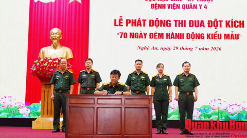 Bệnh viện Quân y 4 (Cục Hậu cần – Kỹ thuật Quân khu 4) tổ chức Lễ phát động đợt thi đua cao điểm