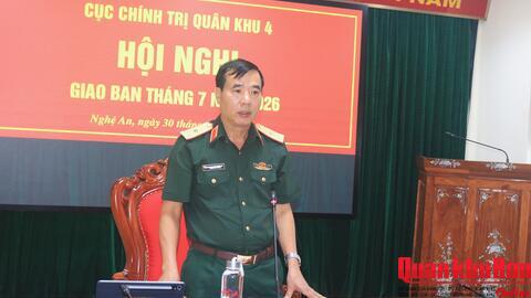 Cục Chính trị Quân khu 4 triển khai nhiệm vụ công tác Đảng, công tác chính trị tháng 8/2026