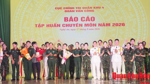 Đoàn Văn công Quân khu 4 báo cáo kết quả tập huấn chuyên môn năm 2026