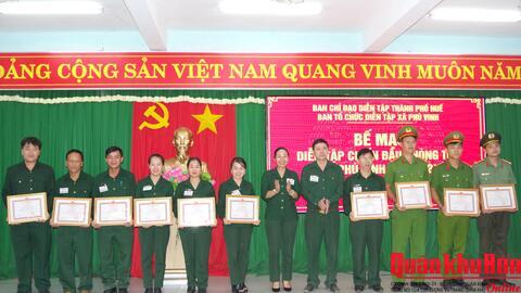 Xã Phú Vinh, thành phố Huế: Tổ chức thành công diễn tập chiến đấu phòng thủ năm 2026