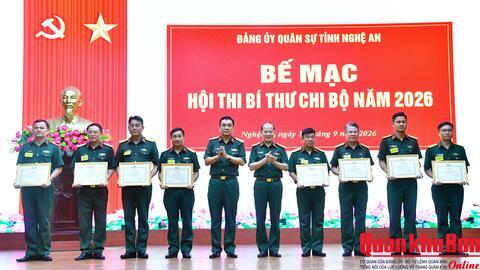 Đảng ủy Quân sự tỉnh Nghệ An: Bế mạc Hội thi Bí thư chi bộ năm 2026